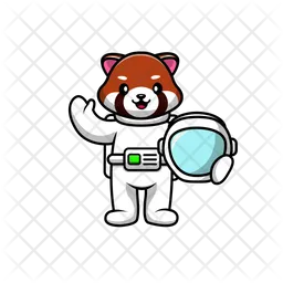 Lindo astronauta panda rojo  Icono