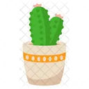 Lindo cactus con maceta estética  Icono