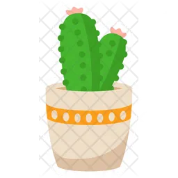 Lindo cactus con maceta estética  Icono