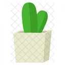 Lindo cactus con maceta minimalista  Icono