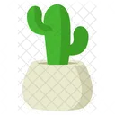 Lindo cactus con maceta minimalista  Icono