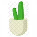 Lindo cactus con maceta minimalista  Icono