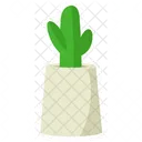 Lindo cactus con maceta minimalista  Icono