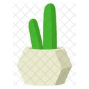 Lindo cactus con maceta minimalista  Icono