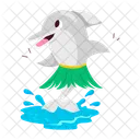 Lindo Delfin Cetaceo Animal Icon