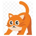 Lindo gato naranja asustado  Icono