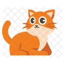 Lindo gato naranja relajarse  Icono