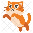 Lindo gato naranja saltando  Icono