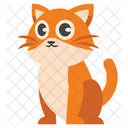 Lindo gato naranja sentado  Icono