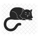Lindo gato preto dormindo  Ícone