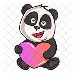 Lindo panda con corazón  Icono