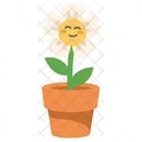 Lindo personaje de flor feliz  Icono