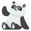 Lindo panda sentado  Icono