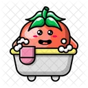 Lindo tomate se esta bañando  Icono