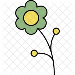 Line Beautiful Flower  Icon