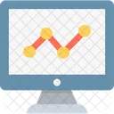 Line Chart Line Graph Monitor Icon