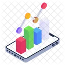 Online Analytics Line Chart Mobile Analytics Icon