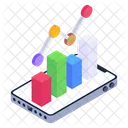 Online Analytics Line Chart Mobile Analytics アイコン
