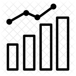 Line chart  with chart graffic  chart  Icon