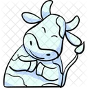 Line smiling cow  Icon