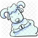 Line Smiling Sheep Sheep Animal Icon