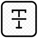 Linea A Traves Texto Icono