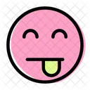Língua, olhos sorridentes  Ícone