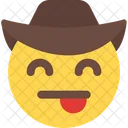 Lingua Sorrindo Olhos Cowboy Ícone