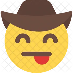 Língua sorrindo olhos cowboy Emoji Ícone