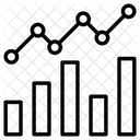 Linienbalkendiagramm Auf Und Ab Diagramm Wachstumsdiagramm Symbol