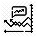 Liniendiagramm Trendanalyse Datenfluss Symbol
