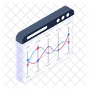 Liniendiagramm Liniengraph Online Statistiken Symbol