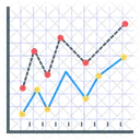 Datenanalyse Statistik Doppelliniendiagramm Symbol