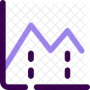 Liniendiagramm Verlust Abnahme Symbol