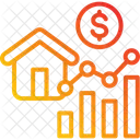 Liniendiagramm Immobilien Analytik Symbol