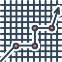 Liniengrafik Auf Kariert Daten Grafik Symbol