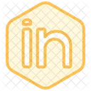 Linkedin Duotone Line Icon 아이콘