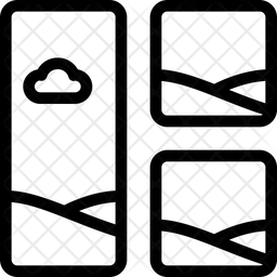 Linkes vertikales Bildraster  Symbol