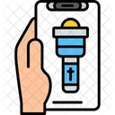 Linterna Telefono Con La Mano Antorcha Icon