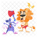 Lion Axe Lion Teasing Angry Lion Icon