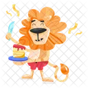 Lion Birthday Lion Cake Lion Celebration Icon