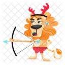 Lion Bow Archery Game Lion Character Icon