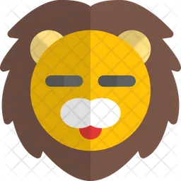 Lion Closed Eyes Emoji Icon