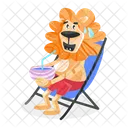 Lion Drinking Lion Enjoying Drinking Juice Icon