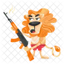 Lion Gun Lion Rifle Panthera Leo Icon