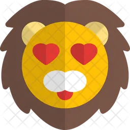 Lion Heart Eyes Emoji Icon