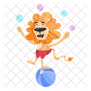 Lion Juggling Circus Lion Lion Tricks Icon