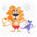 Lion Rat Lion Mouse Lion Teasing Icon