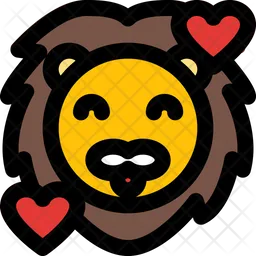 Lion Smiling With Hearts Emoji Icon