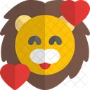 Lion Smiling With Hearts Animal Wildlife Icon